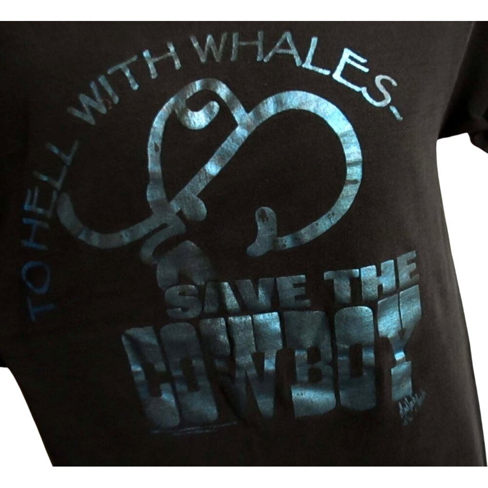 Single Stitch Vintage T-shirt Medium 1990's Men's Save the Cowboy Hat USA FTL